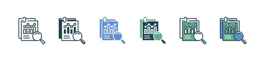 business document data analysis clipboard chart bar icon datum financial profit statistic diagram search magnifier earning growth presentation paperclip symbol illustration vector