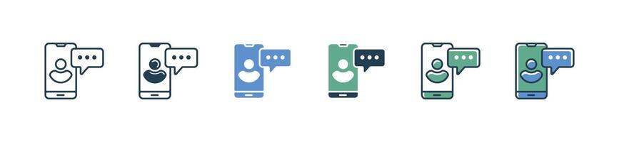 mobile call discussion online course virtual communication icon business meeting, training, workshop, learning, interview, assistant, symbol illustration for web and app template design vector