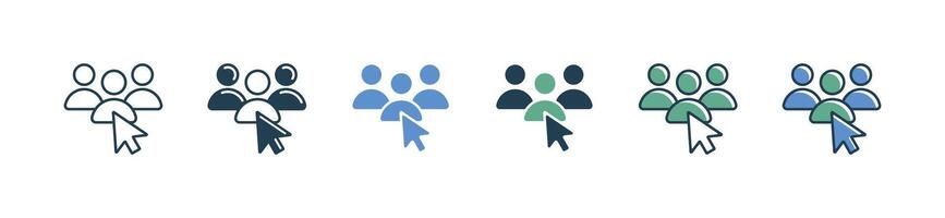 cursor pointing to pick the candidate job interview human resource icon business hiring decision best person selection symbol illustration clicking hired talent design for web and app template vector