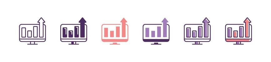 analysis data performance monitoring bar chart icon business growth datum statistic diagram symbol illustration vector