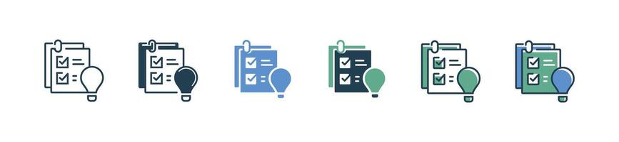 creative idea list clipboard icon brainstorm innovation solution thinking business problem solving symbol illustration vector
