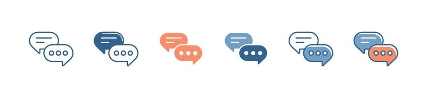 Simple discussion social communication forum icon people digital network message online media with bubble chat and dots symbol illustration vector