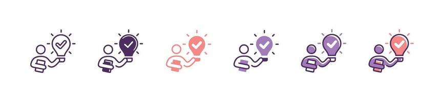 workshop brainstorming human resource creative thinking training icon business success checkmark innovative solution inspiration design illustration for web and app vector