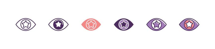 eye vision with star icon core company target goal symbol illustration human eyeball visual success future company design for web and app vector