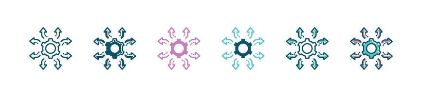 gear strategy decision planning icon business cogwheel control tactic option solution direction to success symbol illustration vector