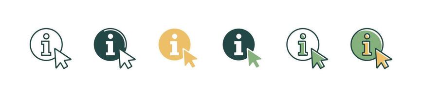 cursor clicking information instruction icon user support guide document symbol illustration for web and app vector