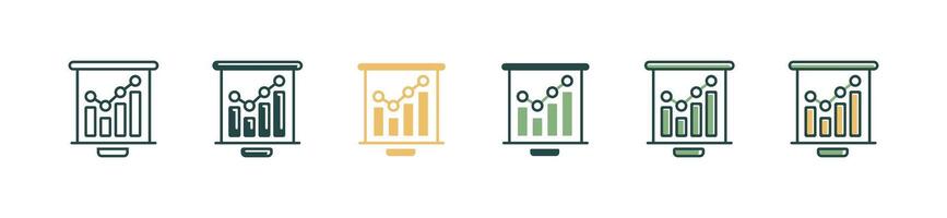 data science analysis on board icon graphic of business growth marketing chart symbol illustration for web and app design template vector