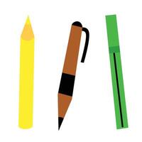 School collection of essential writing tools for everyday usage vector