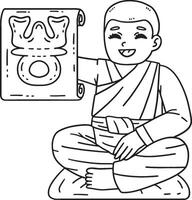 Buddhism Buddhist Monk Triratna Scroll Isolated vector