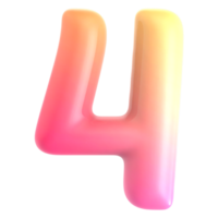 gradiente número 4 3d Renderização png
