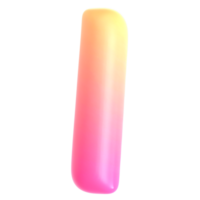 Gradient letter I font 3d render png