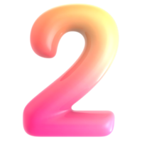Gradient Number 2 3d rendering png