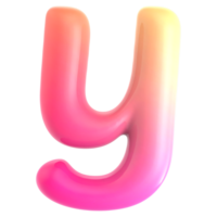Gradient letter y font 3d rendering png
