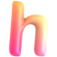 Gradient letter h font 3d rendering png