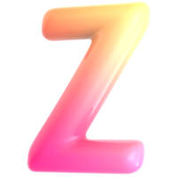 degradado letra z fuente 3d hacer png