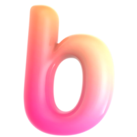 Gradient letter b font 3d rendering png