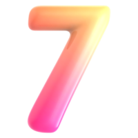 Gradient Number 7 3d rendering png