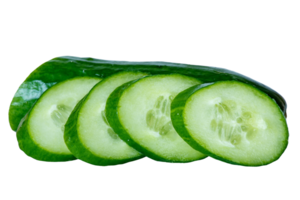Sliced cucumber and half cucumber isolate. png