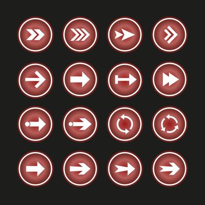 Arrow icon set. illustration, flat design.