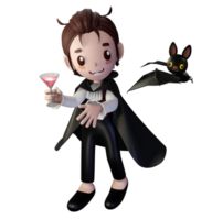 3D rendering illustration, vampire character, suitable for Halloween png