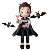 3D rendering illustration, vampire character, suitable for Halloween png