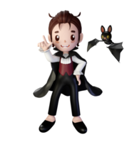 3D rendering illustration, vampire character, suitable for Halloween png
