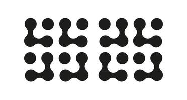 Connected dots logo. Innovation abstract symbols. Circles organic pattern. Metaball icon. Point movement drops. Connected blobs isolated on a white background. Metaballs transition. vector