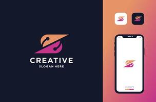 transition circuit logo design branding inspiration vector