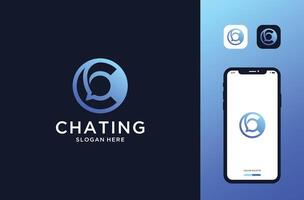 bubble chat with initial c logo design inspirations vector