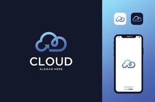 cloud data base logo design inspirations vector