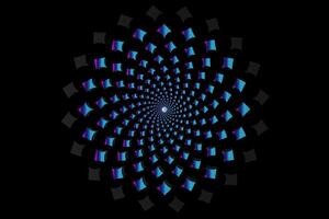 a black and blue spiral design on a black background vector