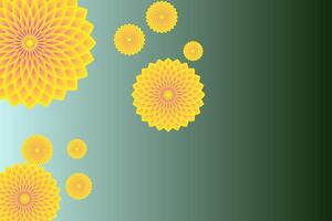 a group of yellow flowers on a green background vector