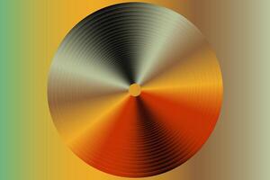 a circular object with a yellow, orange and green background vector