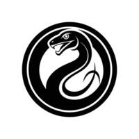 snake silhouette logo design template black and white vector