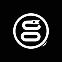 snake silhouette logo design template black and white vector