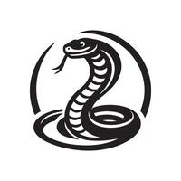 snake silhouette logo design template black and white vector