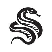 snake silhouette logo design template black and white vector