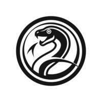 snake silhouette logo design template black and white vector