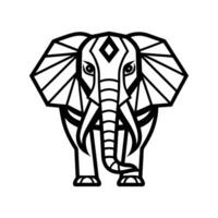 elephant line art silhouette minimal logo design vector