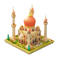 3d isometric of mosque png