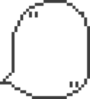 8 bits retro jogos pixel discurso bolha balão, ícone adesivo memorando palavra chave planejador texto caixa bandeira png