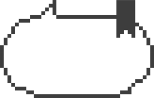 8bit retro game pixel speech bubble balloon, icon sticker memo keyword planner text box banner png