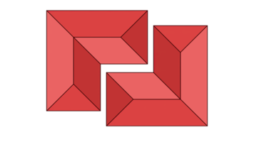 A red square with a red triangle on top of it png