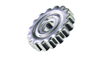 A silver gear with a hole in the middle png