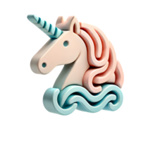 unicorn head mythology and fantasy 3d icon illustration png