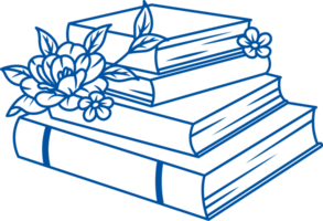 Stack of books for student preparing for exams and studying textbooks with scientific information png