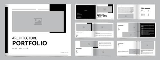 Architecture landscape portfolio design, portfolio layout template vector
