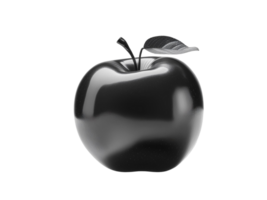 black apple on transparent background png
