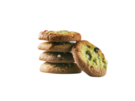 a stack of cookies on a transparent background png