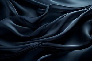 A close-up of dark fabric with deep wrinkles and soft lighting, highlighting the intricate folds and texture. photo